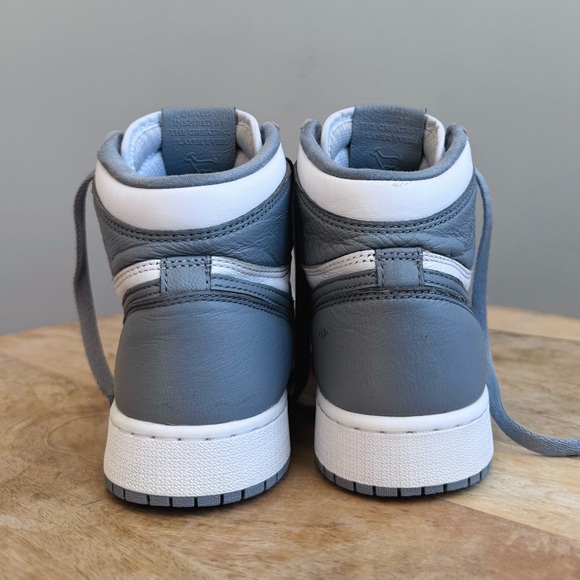 Air Jordan 1 retro high OG Big Kid 6.5 Stealth Gray White Leather Basketball - Picture 8 of 12